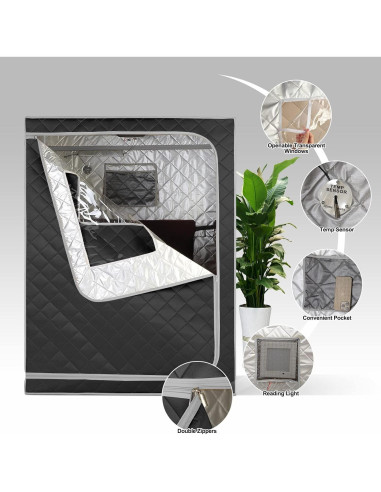 Sauna Portátil Smartmak HL-017 para 2 Personas Gris