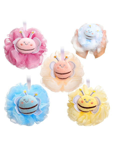 Set de 4 Esponjas de Baño Exfoliantes Reallnaive Abeja Multicolor Set de 4 Esponjas de Baño Exfoliantes Reallnaive Abeja Multicolor