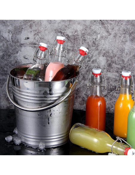 Botellas de vidrio 8oz YEBODA con tapa abatible - Paquete de 9 Botellas de vidrio 8oz YEBODA con tapa abatible - Paquete de 9