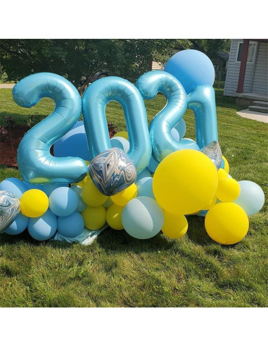 Globo Número 8 Azul Perlado 101,6 cm para Cumpleaños