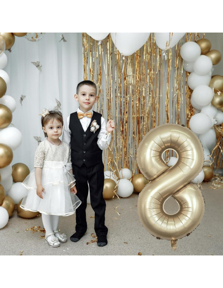 Globo Número 8 Dorado Metálico 101,6 cm Mylar para Fiestas Globo Número 8 Dorado Metálico 101,6 cm Mylar para Fiestas