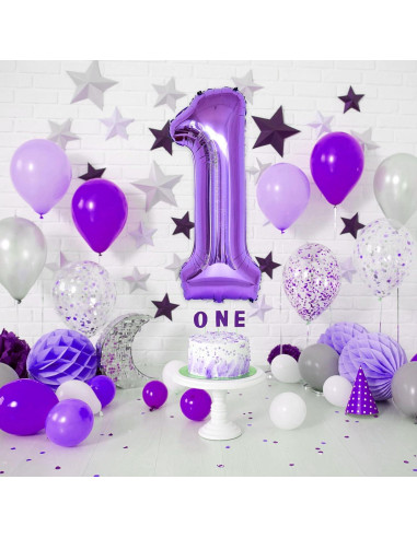 Globo Número 1 Púrpura 101,6 cm para Cumpleaños