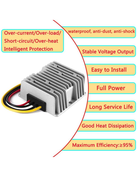 Convertidor Elevador DC 24V a 48V 5A 240W Protooma Convertidor Elevador DC 24V a 48V 5A 240W Protooma