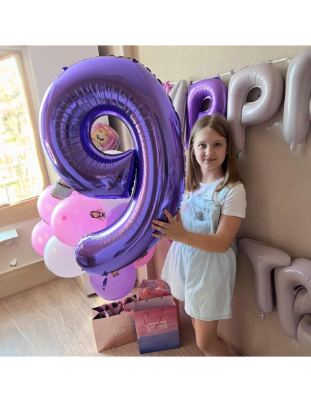 Globo Número 8 Morado 101,6 cm Autoinflable para Fiestas Globo Número 8 Morado 101,6 cm Autoinflable para Fiestas