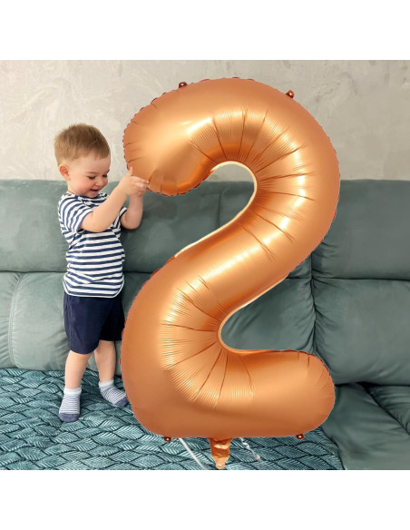 Globo de Cumpleaños Naranja 2 - 100 cm Autoinflable Globo de Cumpleaños Naranja 2 - 100 cm Autoinflable