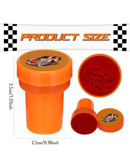 Sellos de Coche de Carreras Cinrobiye 24 Pcs para Niños Sellos de Coche de Carreras Cinrobiye 24 Pcs para Niños