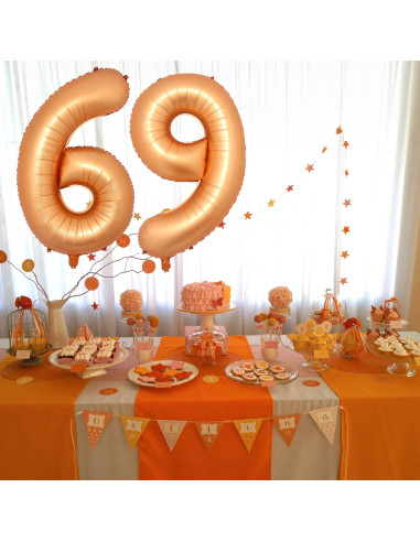 Globo de Cumpleaños Naranja 2 - 100 cm Autoinflable