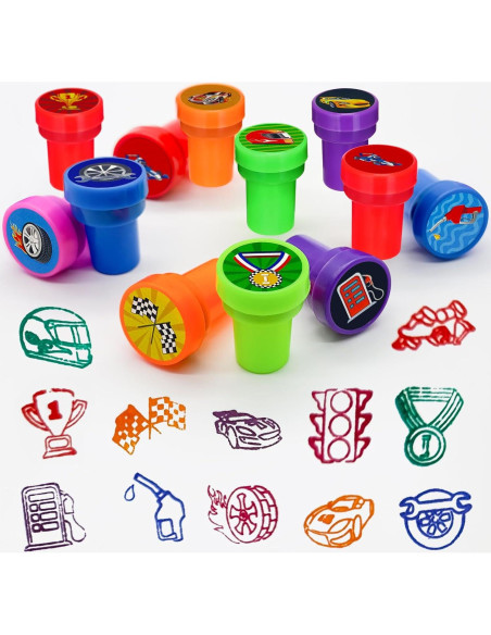 Sellos de Coche de Carreras Cinrobiye 24 Pcs para Niños Sellos de Coche de Carreras Cinrobiye 24 Pcs para Niños