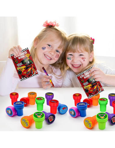 Sellos de Coche de Carreras Cinrobiye 24 Pcs para Niños