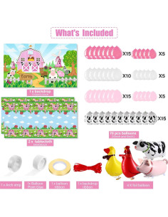Kit Decoración Fiesta Animales de Granja Tatuo Rosa 2
