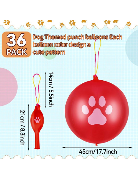 36 Globos de Golpe Temáticos de Perro HSLCGF para Fiestas 36 Globos de Golpe Temáticos de Perro HSLCGF para Fiestas