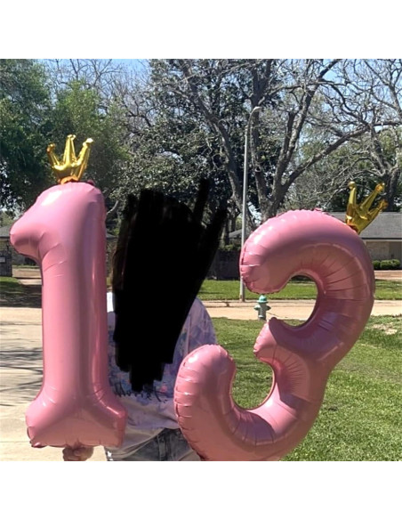 Globo de Número 4 Rosa Crown 100 cm para Fiestas Globo de Número 4 Rosa Crown 100 cm para Fiestas