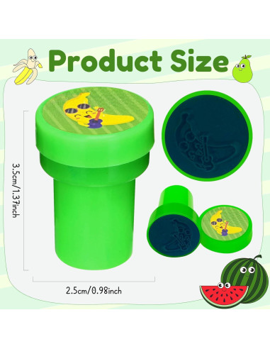 Sellos de Fiesta de Frutas Cinrobiye 24 Pcs Tutti Frutti