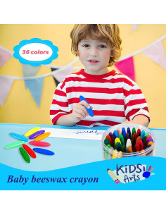Crayones Lavables FANYUETIAN Jumbo Multicolor 12 Piezas 2