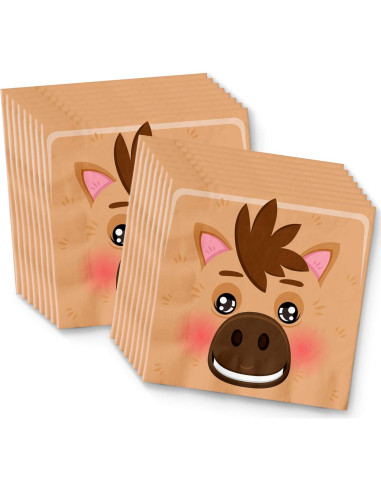 Kit de Vajilla para Fiesta de Cumpleaños Caballo - 16 Personas