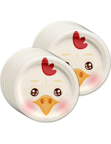 Set de Vajilla para Fiesta de Cumpleaños Pollo 16 Piezas