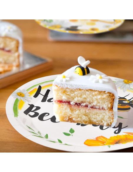 Juego de Platos y Servilletas WERNNSAI Abeja 48 Piezas Juego de Platos y Servilletas WERNNSAI Abeja 48 Piezas