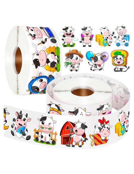 1200 Stickers de Vacas KFPPLXQ para Niños y Decoración 1200 Stickers de Vacas KFPPLXQ para Niños y Decoración