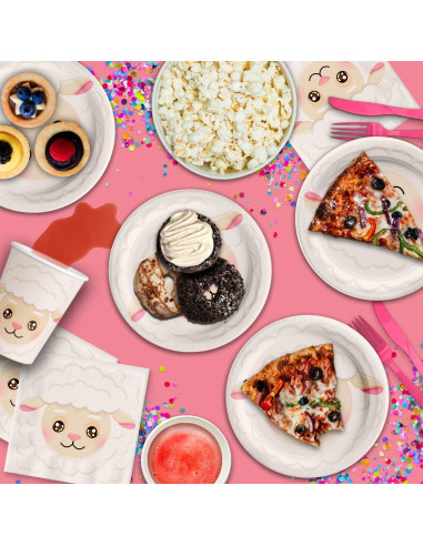 Kit de Vajilla para Fiesta de Cumpleaños Oveja 16 Personas