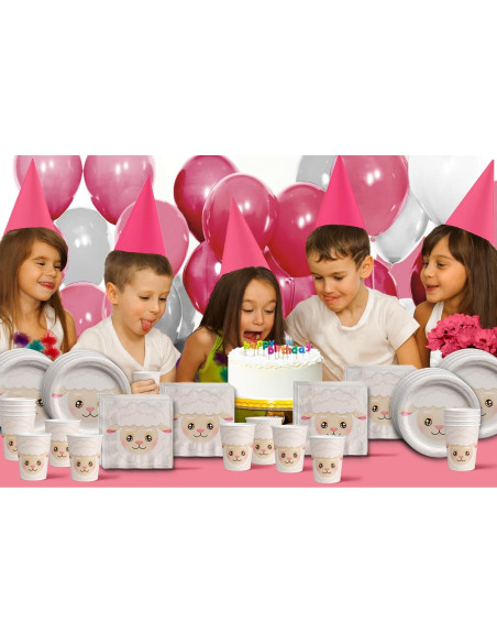 Kit de Vajilla para Fiesta de Cumpleaños Oveja 16 Personas Kit de Vajilla para Fiesta de Cumpleaños Oveja 16 Personas