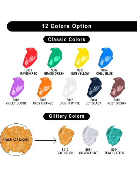 Set de Pintura Tempera JOYIN 12 Colores 2 oz Lavable Set de Pintura Tempera JOYIN 12 Colores 2 oz Lavable