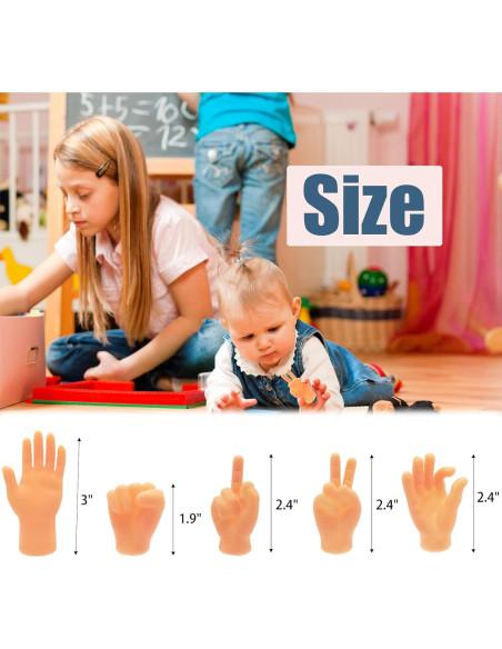14 Mini Manos de Dedo de Goma Woozettn - Títeres Divertidos 14 Mini Manos de Dedo de Goma Woozettn - Títeres Divertidos