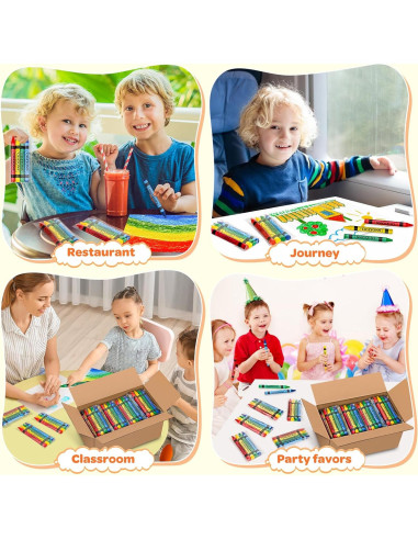 150 Crayones Ellinjan 4 Colores Mini para Niños