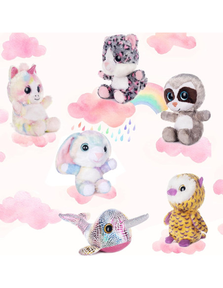 Paquete de 6 Juguetes de Peluche Mi OLi Animales 17.78 cm Paquete de 6 Juguetes de Peluche Mi OLi Animales 17.78 cm