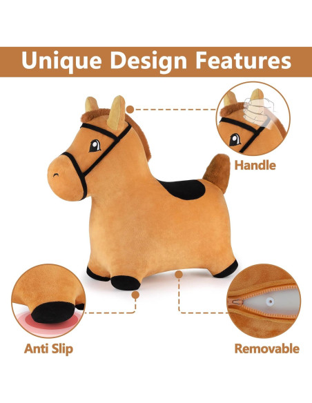 Caballo Saltarín Marrón iPlay, Juguete Inflable para Niños 18-36 Meses Caballo Saltarín Marrón iPlay, Juguete Inflable para Niños 18-36 Meses