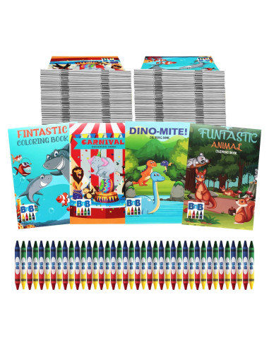 288 Libros para Colorear Bottles N Bags + Crayones Multicolor