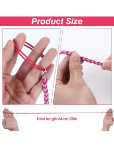 4 Bandas Trenzadas Espirales HJZHII 64cm Multicolor para Cabello 2