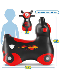 Waddle Hopper Juguete Inflable para Niños 2 Años+ Negro/Rojo 2