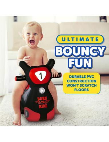 Waddle Hopper Juguete Inflable para Niños 2 Años+ Negro/Rojo