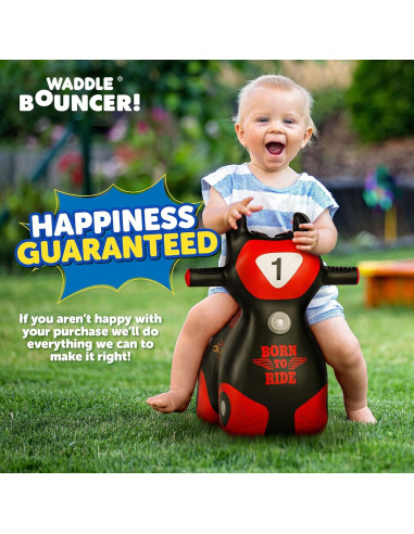 Waddle Hopper Juguete Inflable para Niños 2 Años+ Negro/Rojo