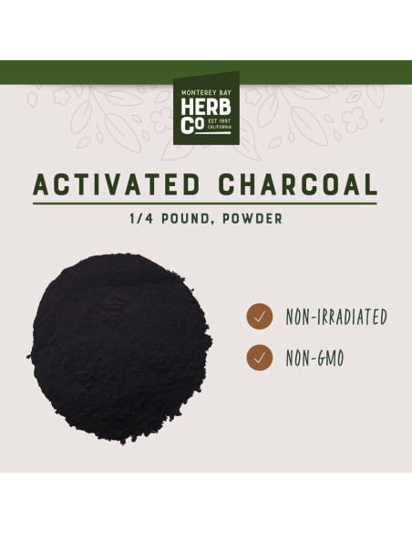 Polvo de Carbón Activado Monterey Bay Herb Co. 113.4g Polvo de Carbón Activado Monterey Bay Herb Co. 113.4g