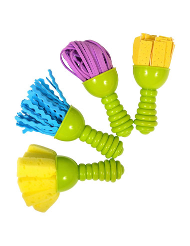 Pinceles de Pintura para Niños LISTO PARA APRENDER - 4 Esponjas Verdes