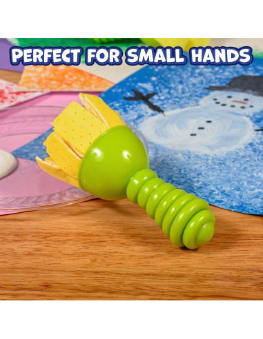 Pinceles de Pintura para Niños LISTO PARA APRENDER - 4 Esponjas Verdes