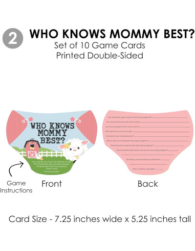 Paquete de Juegos de Baby Shower Granja Rosa - 4 Juegos
