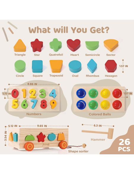 Clasificador de Formas Jessruly - Juego Educativo de Madera Clasificador de Formas Jessruly - Juego Educativo de Madera