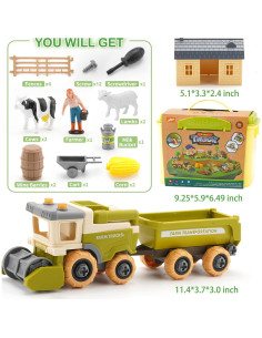 Juguete de Arena Eaciilee - Camión Cosechadora con Remolque 2