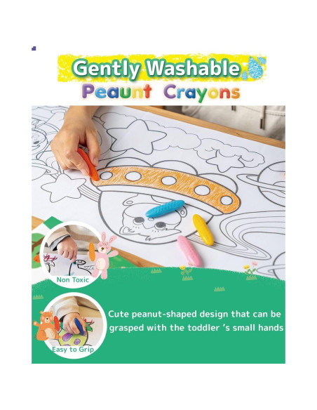 Crayones de Cacahuate POSUCESS 12 Colores No Tóxicos para Niños Crayones de Cacahuate POSUCESS 12 Colores No Tóxicos para Niños