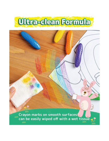 Crayones de Cacahuate POSUCESS 12 Colores No Tóxicos para Niños