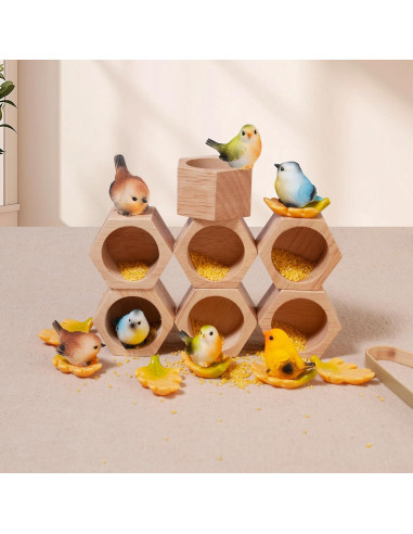 Juguete de Clasificación de Pájaro Montessori Madera 17x15cm