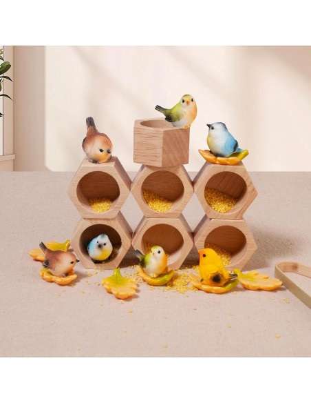 Juguete de Clasificación de Pájaro Montessori Madera 17x15cm Juguete de Clasificación de Pájaro Montessori Madera 17x15cm