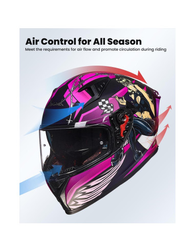 Casco de Motocicleta ILM Z501 Rosa Pequeño con Visera