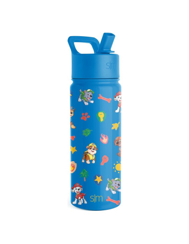 Botella de Agua Simple Modern 532ml Paw Patrol Tapa Pajita