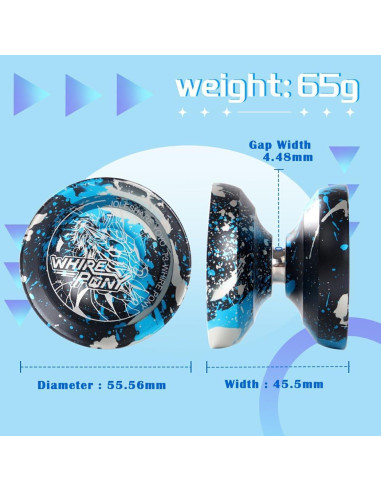 Yoyo Profesional JOLESHARE T3 Metálico + 5 Cuerdas + Guante