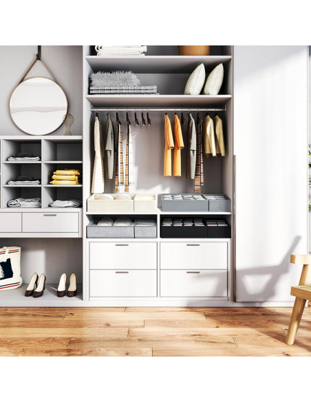 Organizador de Cajones Easortm 4 Piezas Gris Plegable Organizador de Cajones Easortm 4 Piezas Gris Plegable