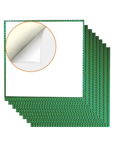 Paquete de 8 Placas Base Autoadhesivas JNZong 25x25cm Verdes