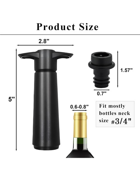 Juego de bomba de vacío Pafusen con 4 tapones de vino Juego de bomba de vacío Pafusen con 4 tapones de vino